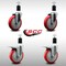 Service Caster 5'' SS Red Poly Swivel 1-1/2'' Expanding Stem Caster Set 2 Total Lock Brakes, 4PK SCC-SSEXTTL20S514-PPUB-RED-2-S-2-112 - alternate 4